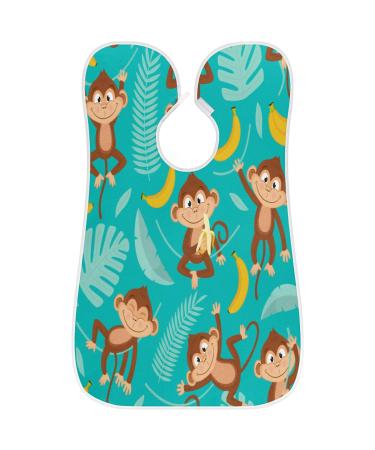 Monkey Banana Leaves Beard Bib Apron - Non-Stick Waterproof Hair Catcher for Men | Perfect Grooming Gift with 2 Suction Cups - Buy Online on GoSupps.com