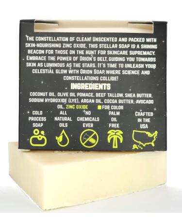 Orion Unscented Natural Soap - Cold Processed with Natural Oils & Zinc Oxide - Made in USA - 5 oz Bar | Green Theory - Buy Online on GoSupps.com