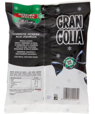  Italian Gourmet E.R. Golia Gran Golia Golia Pack of 6 soft rubber candies with licorice flavor 180g candies + Italian Gourmet Polpa 400g - Buy Online on GoSupps.com