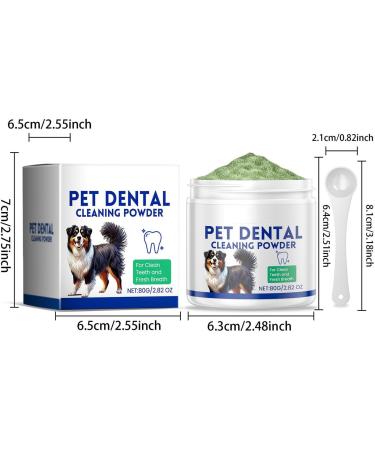 Dog Teeth Cleaning Powder - 80g Gentle Green Powder Dog Stain Remover | Dog Breath Freshener Teeth Care Products Safe Plaqueoff Powder for All Dog Types - Buy Online on GoSupps.com