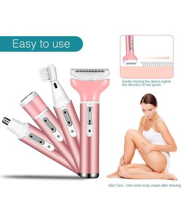 4-in-1 Body Shaver & Hair Removal Razor | Multifunctional Electric Bikini Trimmer for Face Armpits Arms & Nose - Buy Now! - Buy Online on GoSupps.com