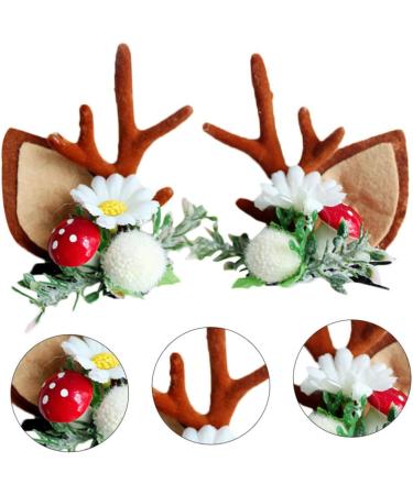 FRCOLOR 2 Pairs Cat Ears Antler Hair Clip Antlers Deer Horn Antler Barrette Deer Hair Barrettes Clip Barrettes for Christmas Hair Clips for Cute Alloy Clip Decorate Miss - Buy Online on GoSupps.com