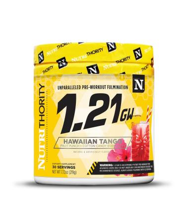 Nutrithority 1.21gw High Stim Pre-Workout Hawaiian Tango - Strength Gains Powder Energy Supplement - Unparalleled Pumps Focus & Drive - Intense Blend of Time Released Caffeine