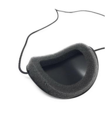 Black Vinyl Eye Patch with Elastic Band - Large Semi-Rigid & Reusable for Comfort | International Shipping Available - Buy Online on GoSupps.com