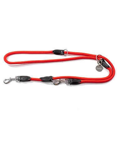 lionto Adjustable Dog Leash Multifunctional Leash Double Leash Shoulder Leash Robust Weatherproof Length 200 cm Red Red Medium - Buy Online on GoSupps.com