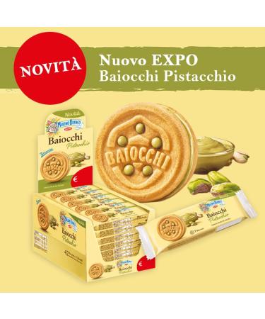  Mulino Bianco Mulino Bianco Baiocchi Pistacchio Biscuits Filled with Delicious Pistachio Cream Ideal for Breakfast or Snack with 42 Individual Servings of 3 Biscuits + Italian Tin Gourmet Polpa di Pomodoro 400 g - Buy Online on GoSupps.com