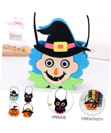 CAXUSD 4pcs Halloween Candy Bag Halloween Treat Buckets Halloween Treats Bags Cartoon Pirate Bag Felt Cloth - Buy Online on GoSupps.com