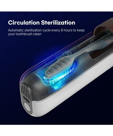 HubiCare Portable UV Toothbrush Sanitizer Travel Case Cycle Rechargeable Sterilizer Box Cleaner Holder Fits Electric Toothbrush Heads and Manual (1 Pack) White Holder - Buy Online on GoSupps.com