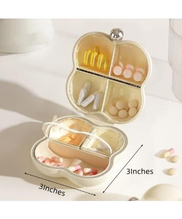 Mini Portable Pill Box - Travel-Friendly 7-Day Multi-Compartment Organizer | High-Quality Sealed Jewelry Storage (White - Buy Online on GoSupps.com