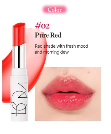 BOM COSMETICS Dewy Lip Balm #2 PURE RED Sheer Glow Lip Care with Vitamin E and Shea Butter for Hydration Nourishment and Plump Lips Buildable Juicy Shine in 7 Lively Colors Korean Lip Makeup - Buy Online on GoSupps.com