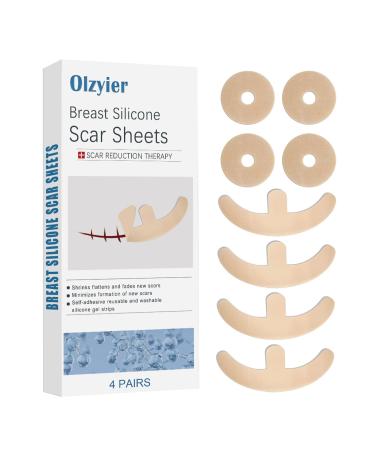 Silicone Scar Sheets for Breast 8Packs Invisible Surgical Scars Removal Tape Scars Removal Treatment Helps Recovery & Reduce Scars