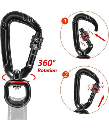 PANDENGZHE Locking Carabiner Clips 2.5 with Swivel Clasp for Pets, Camping, Hiking - 2 Pack - Buy Online on GoSupps.com