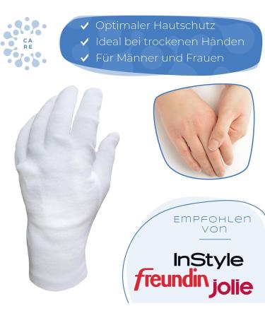 100% Cotton White Gloves Soft Dermatologically Tested Skin-Tolerant Fabric Gloves for Hand Masks | 3-Pack - Buy Online on GoSupps.com