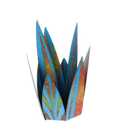 COHEALI 1 Set Ornament Floor Trim Decor Metal Art Outdoor Iron Flower Art Flower 3D Windmill Blue 24X12cm
