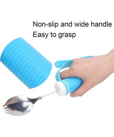 Eating Aid Spoon Portable Adaptive Aid Fork Non Slip 2 in 1 Spoon for People with Hand Cramps Deformed Fingers Trembling Fingers The Elderly - Buy Online on GoSupps.com