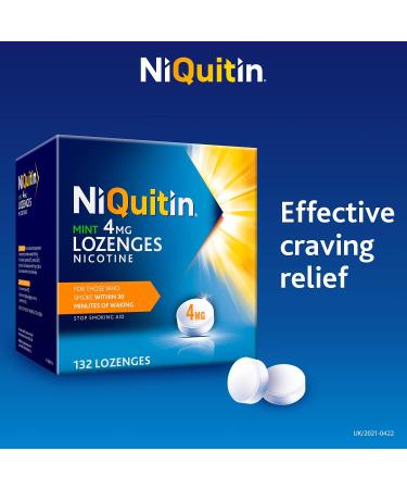 NiQuitin 4mg Mint Lozenges - 132 Lozenges for Effective Smoking Craving Relief - Long-Lasting Aid to Reduce and Quit Smoking - Buy Online on GoSupps.com