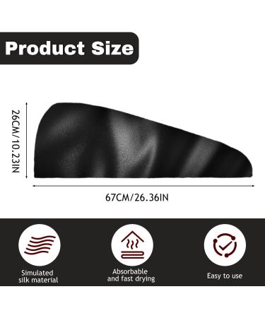 AMORISE Microfiber Hair Towel Turban Set Quick-Drying Satin Hair Wraps in Black & Pink - Buy Online on GoSupps.com