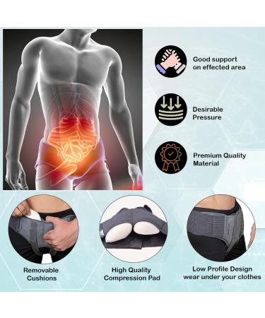 Wonder Care Grey Inguinal Hernia Support Truss Brace - Large (36-40) - Double Inguinal - Adjustable Straps - Surgery Recovery Belt - Buy Online on GoSupps.com