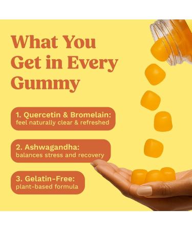 Kynis & co. Mullein Gummies for Overall Wellness Mullein Leaf Extract Quercetin Bromelain Ashwagandha Vitamin C & D Passion Fruit & Raspberry Flavor 60 Gummies - Buy Online on GoSupps.com