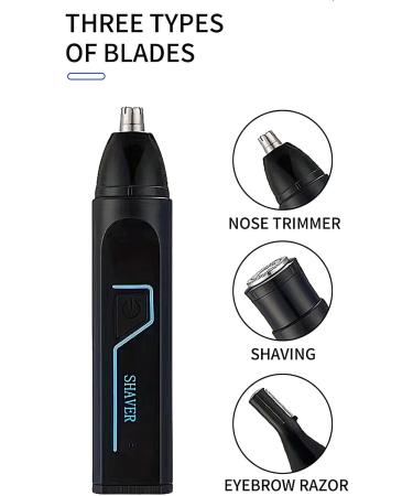 Nose hair trimmer nose and ear trimmer for men nose hair trimmer nose hair remover ear and nose clippers facial hair trimmer with rinseable interchangeable heads - Buy Online on GoSupps.com