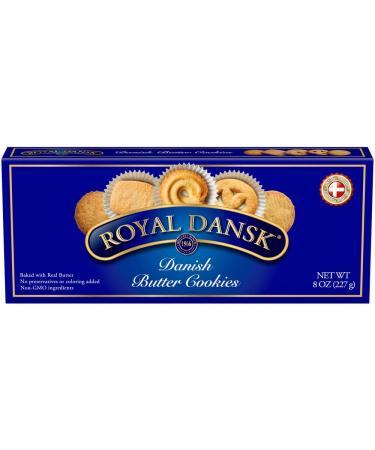 Royal Dansk Danish Butter Cookies Box, 8 Ounce
