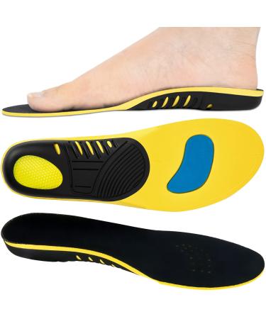 Orshawer Arch Support Plantar Fasciitis Insoles for Men and Women Shoe Inserts  Standing All Day Gel Insert  Foot Pain (Yellow  L(Men 9.5-11/Women 10.5-12)) Yellow L(Men 9.5-11/Women 10.5-12)