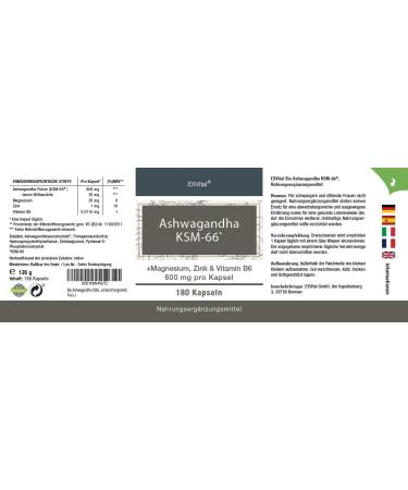 Buy Bio Ashwagandha KSM-66 - 600mg Vegan Capsules 180 Count - Premium Indian Sleep Berry Laboratory Tested Made in Germany - Buy Online on GoSupps.com