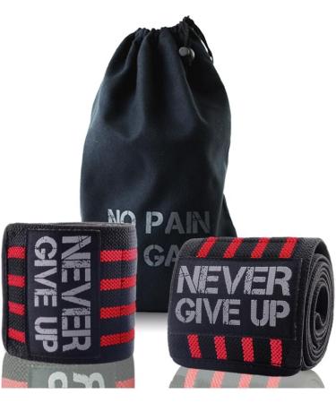 HYFAN Professional Wrist Elbow Knee Wraps Elastic Straps Brace Support Protector for Weightlifting Workout Bodybuilding Gym Fitness Elbow / Red - Buy Online on GoSupps.com
