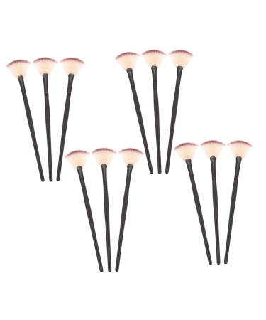 FRCOLOR Travel Fan 12pcs Peel Mask Shape Glycolic Slim Fiber Girls Handheld Highlighting Makeup Brush Fan Acid Facial Masks Tools Reliable Bristle for Use Shaped Facial Tools 20.5x5cm