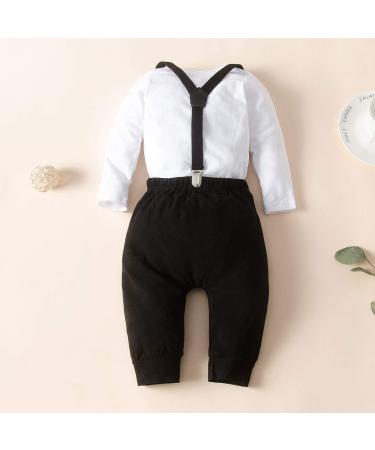Haokaini Baby Boy 1st Birthday Bow Tie Romper Cake Smash Outfit Black 12-18M - Buy Online on GoSupps.com