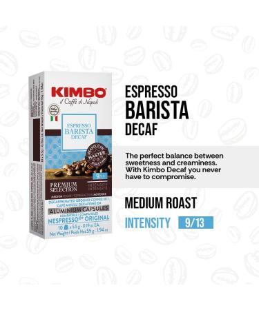 Kimbo Espresso Decaf Blend | 100 Count Nespresso Compatible All Aluminum Capsules | Medium Roast Intensity 9/13 | Roasted Blended and Made in Italy - Buy Online on GoSupps.com