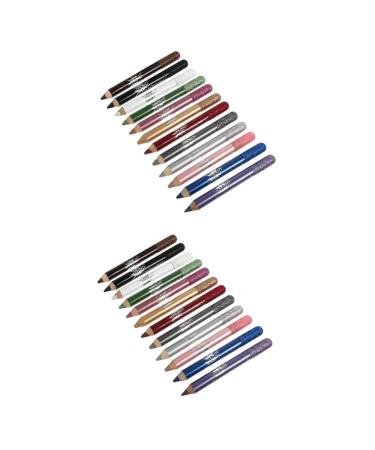 FOMIYES 24 Pcs Pearlescent Eyeshadow Pencil Waterproof Eyeliner Pencil for Waterline Useful Eye Shadow Pen 1 count (Pack of 1) Assorted Colorx2pcs