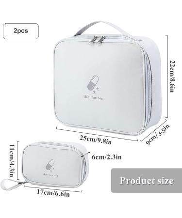 Keraneet 2-Piece Waterproof Medication Bag | Travel Pharmacy Organizer with Air Permeability & Dust Resistance - Gray - Buy Online on GoSupps.com