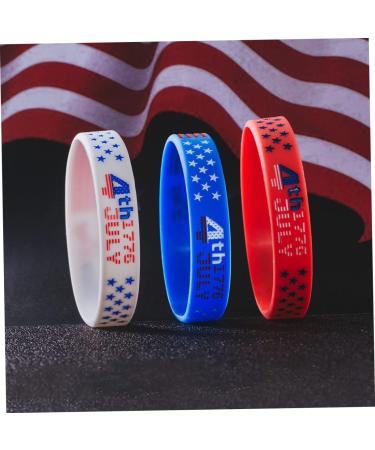 Totority 5pcs Independence Day Red Silicone Wristband Bracelets - Buy Online on GoSupps.com