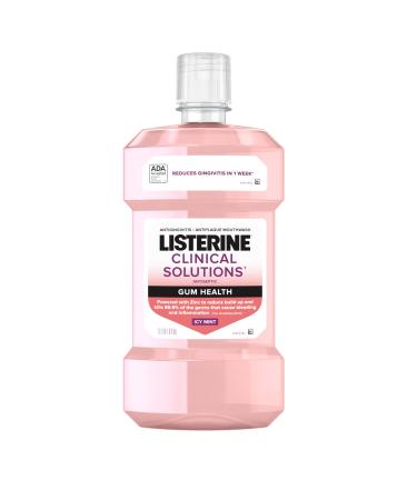 Listerine Clinical Solutions Gum Health Antiseptic Mouthwash Antigingivitis & Antiplaque Oral Rinse Helps Prevent Plaque Buildup & Immediately Kills Germs for Healthier Gums ICY Mint 1 L 33.8 Fl Oz (Pack of 1)