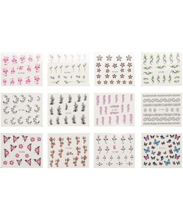 Nail DIY Decals 50 Sheets Mixed Flower Butterfly Cartoon Nail Art Water Transfer Sticker Nail Art Stickers Nail Accessory for Festival Decoration and Daily Nail Design(XF) - Buy Online on GoSupps.com