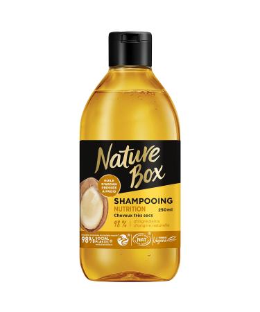 Nature Box - Argan Nutrition Shampoo - Very dry hair - Vegan formula - 98% ingredients of natural origin - 250 ml container