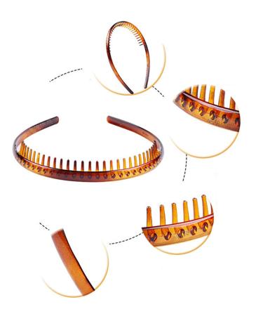 High Quality Plastic Shark Teeth Headband & Hair Comb - Black & Brown 2 Pieces | International Shipping - Buy Online on GoSupps.com