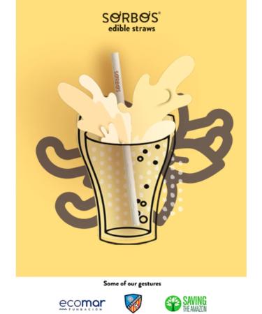 Sorbos Edible Straws Vanilla Flavored Sustainable Individually Packaged No Plastic No Allergens No Gluten Eco Friendly 7.4 inches long (Pack of 200) - Buy Online on GoSupps.com