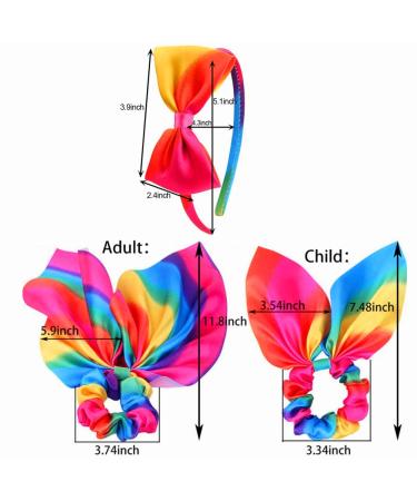 Rainbow Loop Hair Straps - 4 Pack Colorful Satin Hair Bands for Women & Girls | Large Rainbow Hair Ropes - Buy Online on GoSupps.com