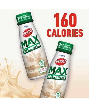 Boost Max Protein Drink Very Vanilla 11 fl oz Bottle 12 Pack - Men's Vanilla Supplement - Buy Online on GoSupps.com
