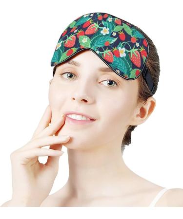Shop Bright Strawberries & Berries Sleep Mask for Women | Adjustable Eye Shades with Elastic Strap - Perfect for Restful Sleep - Buy Online on GoSupps.com