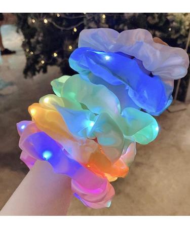 6 Pcs LED Hair Scrunchies - Light Up Hair Ties for Women & Girls | 3 Light Modes - Perfect for Halloween & Christmas Party - Buy Online on GoSupps.com