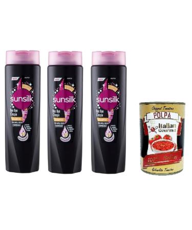 Italian Gourmet E.R. Sunsilk by e crespo Shampooing for frizzy and damaged hair Bye Bye Frizzy Shampooing pour cheveux cr pus et ab m s 3 x 250 ml + Italian Gourmet Pulpa 400 g