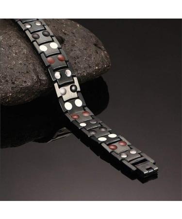 Mens Magnetic Bracelet Titanium Steel Elegant Wide Sleek Wistband for Relief Pain with Adjusting Tool and Gift Box - Buy Online on GoSupps.com