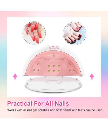 Joytii Gel Nail Polish Kit with 82W UV Light | 6 Colors Set with Matte Top and Base Coat | Nail Art Manicure Tools - Pink Sky - Buy Online on GoSupps.com