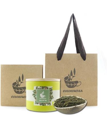 COLORFULTEA - 100 g (3.5 oz) - Chinese Yellow Tea - Huoshan Yellow Bud Tea/Huo Shan Moutain Yellow Buds Tea - Supreme Organic Anhui Yellow Loose Leaf Tea - Buy Online on GoSupps.com
