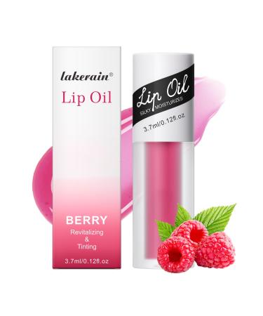 NICEFACE Fruit-Flavored Plumping Lip Oil - Lip Gloss - Non-Sticky Moisturizing Smoothing Glowing Revitalizing and Nourishing for Dry Lips - Lip Balm Lip Care (Berry) #01 Berry