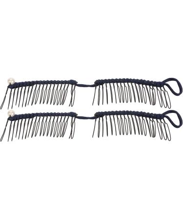 Vintage Hair Comb for Wavy Hair Stretchy Hair Comb Tool Retro Clincher Comb Banana Hair Clips for Women (Navy Blue) - Buy Online on GoSupps.com