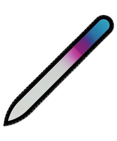 Mont Bleu Colour Crystal Nail File in Black Pouch - Genuine Czech Tempered Glass - Handmade in Czech Republic 1 piece Blue Purple